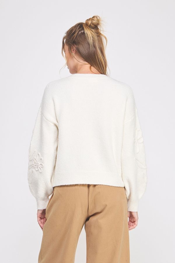 Tone-on-Tone Floral Sweater