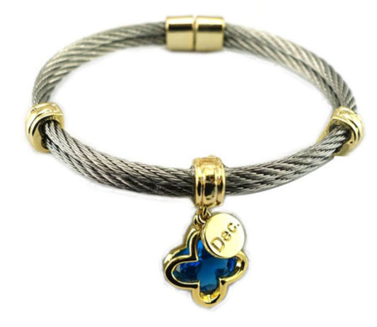 December Birthstone Cable Bracelet