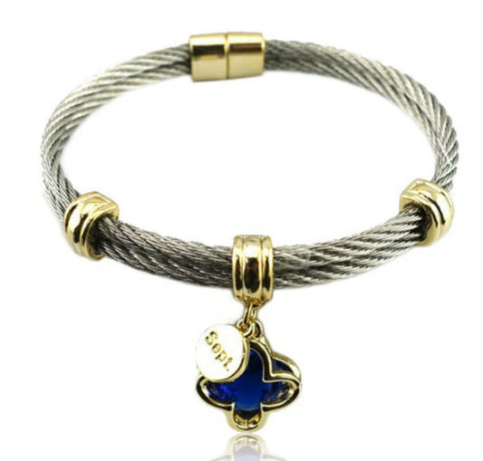 September Birthstone Cable Bracelet