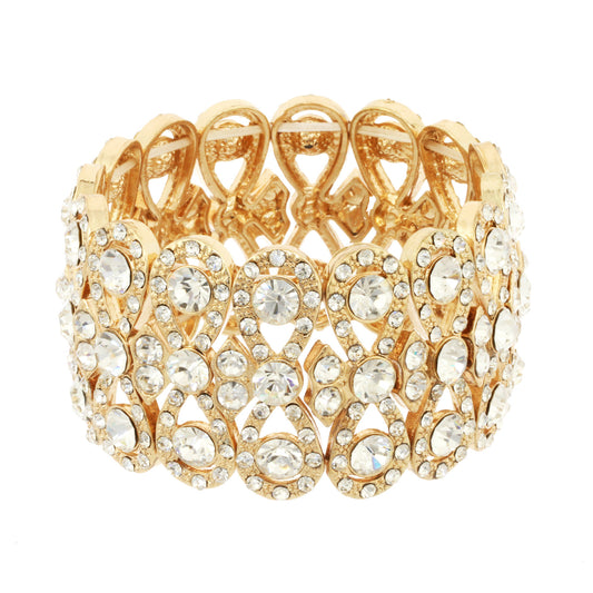 Teardrop Crystal Pave Stretch Bracelet
