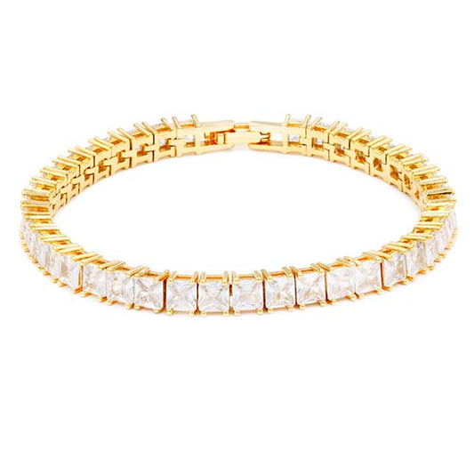 Princess Cut Cz Tennis Bracelet