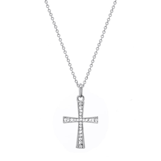 PAVE CRYSTAL CROSS NECKLACE