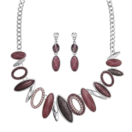 Bib Necklace Accented with Crystals and Beads