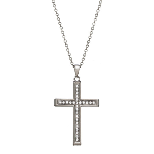 Pave Crystal Cross Necklace