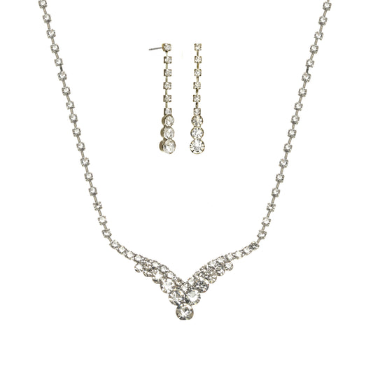 Bubble Crystal Sweetheart Necklace Set