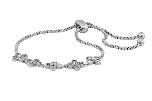 Pave Crystal Clover Adjustable Bracelet