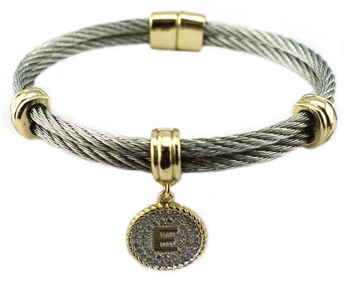 E Initial Cable Bracelet