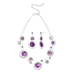Layered Necklace with Hammered Circle Mofit