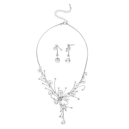 'Y' Necklace Accented with Faceted Crystals