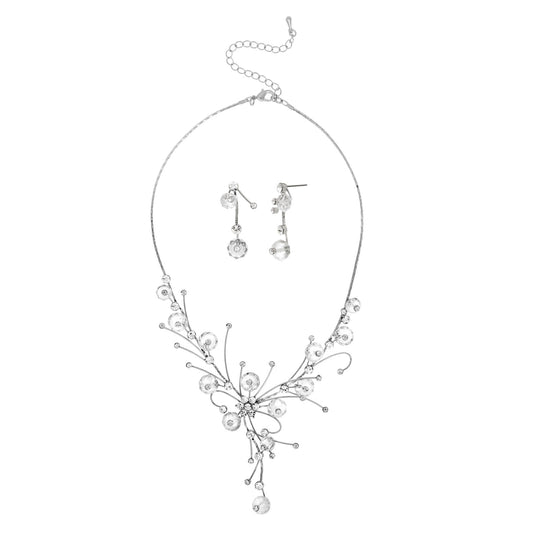 "Y" Necklace Accented With Faceted Crystals