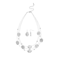 Layered Necklace with Brushed Oval Mofit