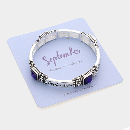 September Birthstone Stretch Bracelet