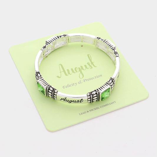 August Birthstone Stretch Bracelet
