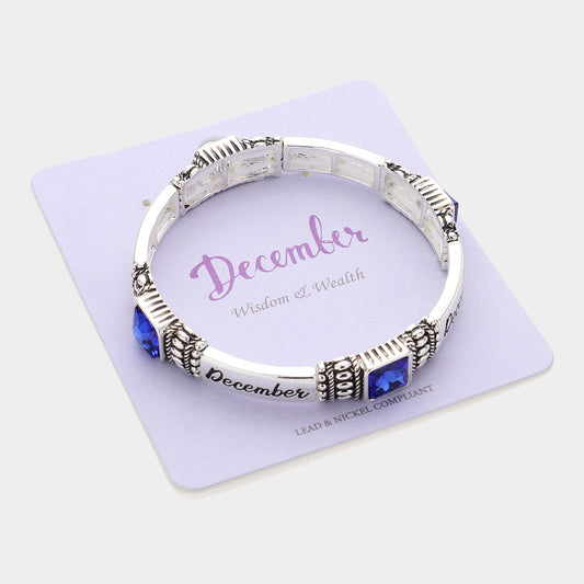 December Birthstone Stretch Bracelet