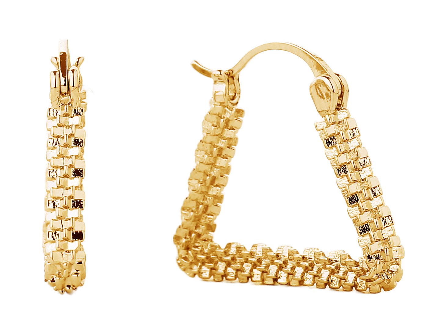 Textured Triangle Hoop Earrings