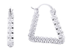 Textured Triangle Hoop Earrings
