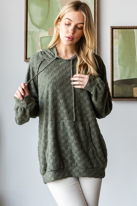 Brushed Jacquard Knit Hoodie