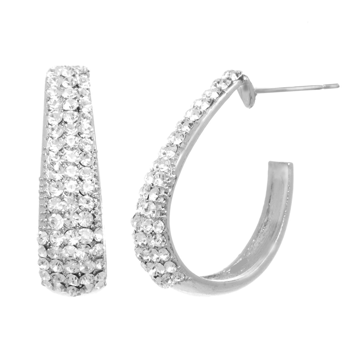 Vibrant Crystal Hoop Earrings